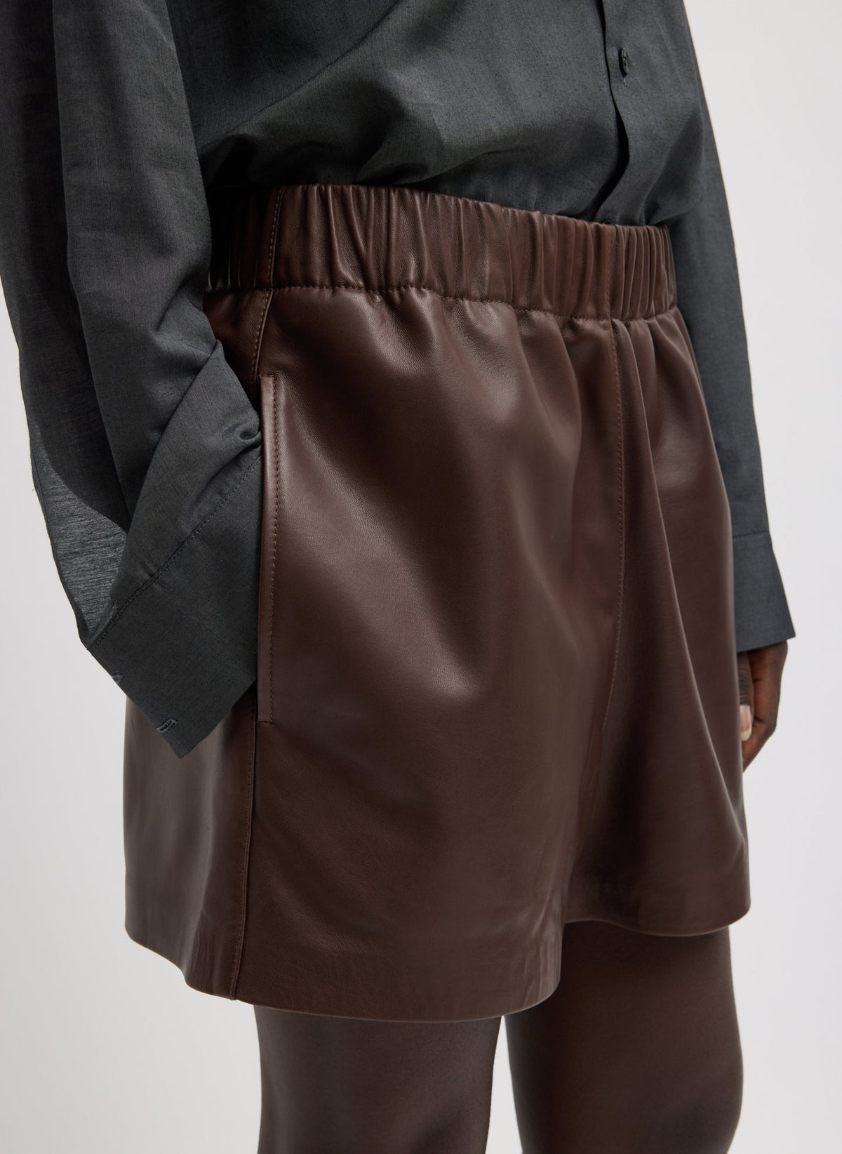 Leather Pull On Short | Tibi Trusted
