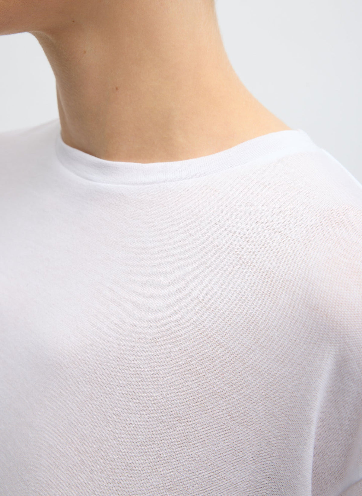 Sheer Crepe Knit Crewneck Unisex Long Sleeve T-Shirt | Tibi Latest