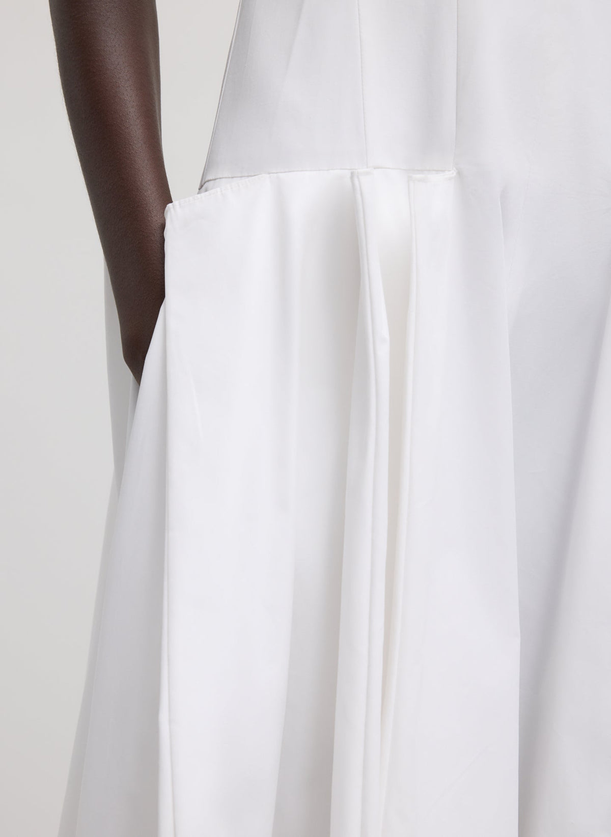 Compact Eco Poplin Pinched Pleat Dress | Tibi Popular
