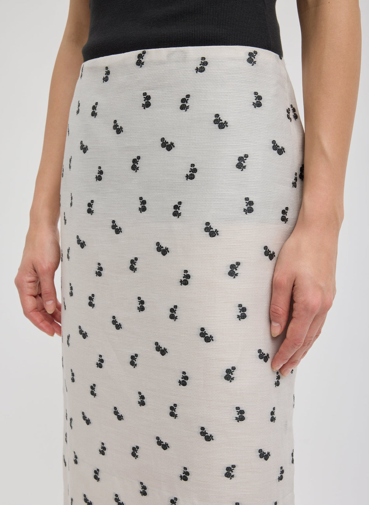 Silk Gazar Jacquard Pencil Skirt | Tibi Premium