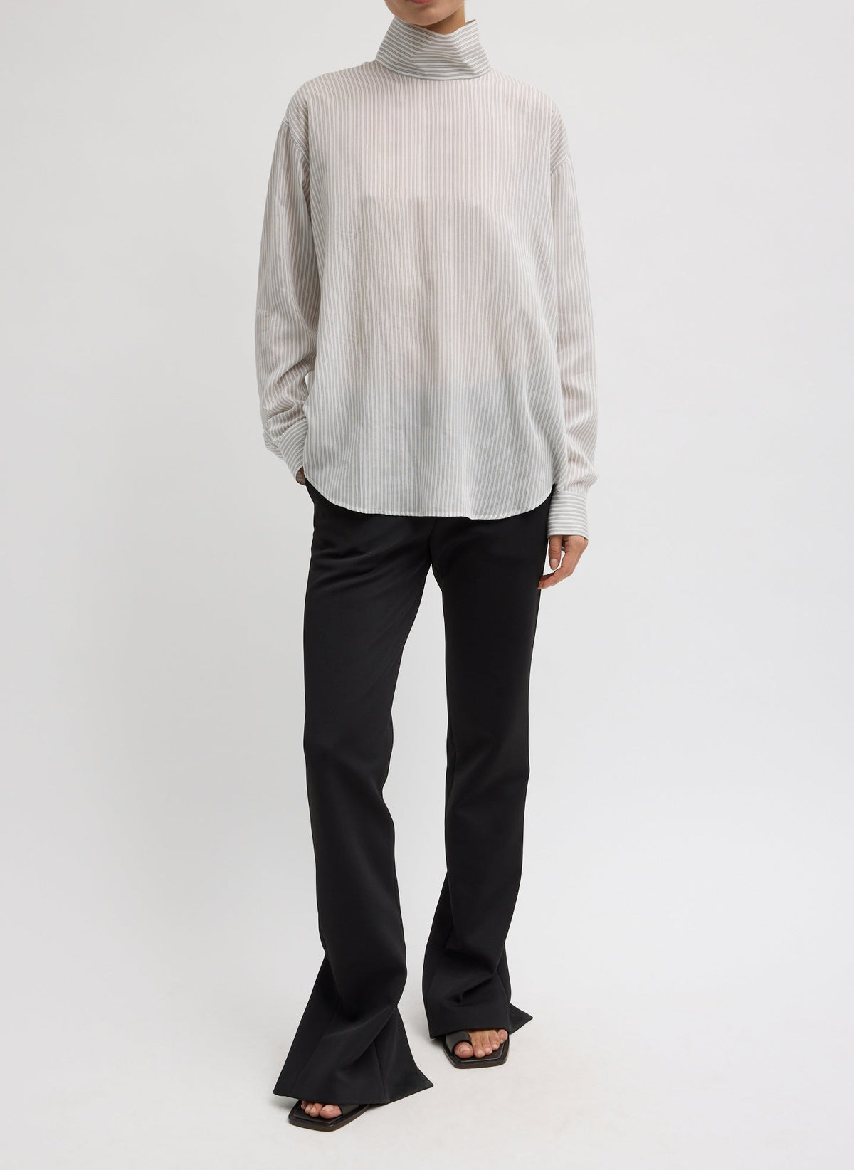 Spring Bonded Twill Elfie Trousers With Slits | Tibi Premium