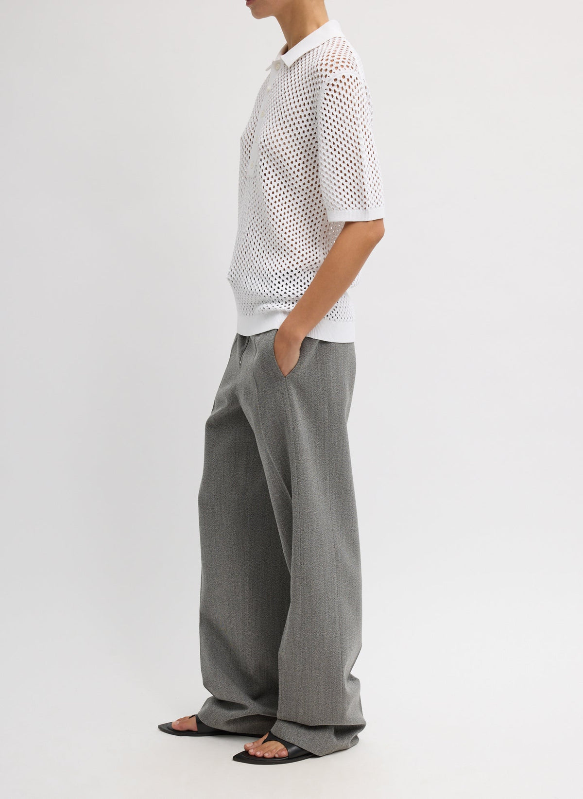 Crochet Netting Slim Polo | Tibi Hot Sale