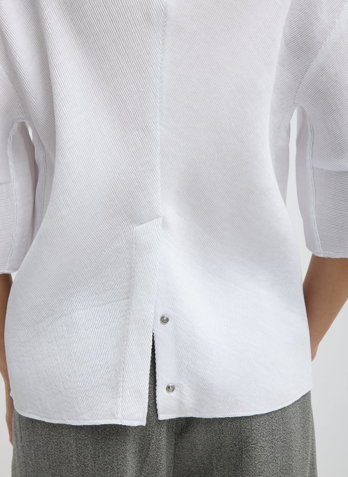 Viscose Plisse Hinged Short Sleeve Top | Tibi Exclusive