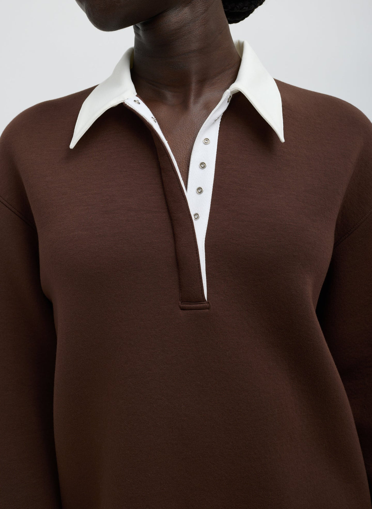 Bonded Viscose Sculpted Polo | Tibi Essential