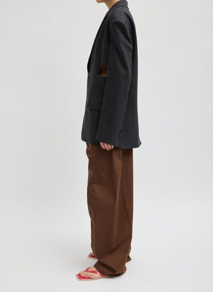 Stretch Linen Viscose Side Cut Blazer | Tibi Exclusive