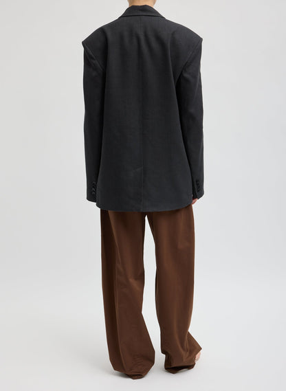 Stretch Linen Viscose Side Cut Blazer | Tibi Exclusive