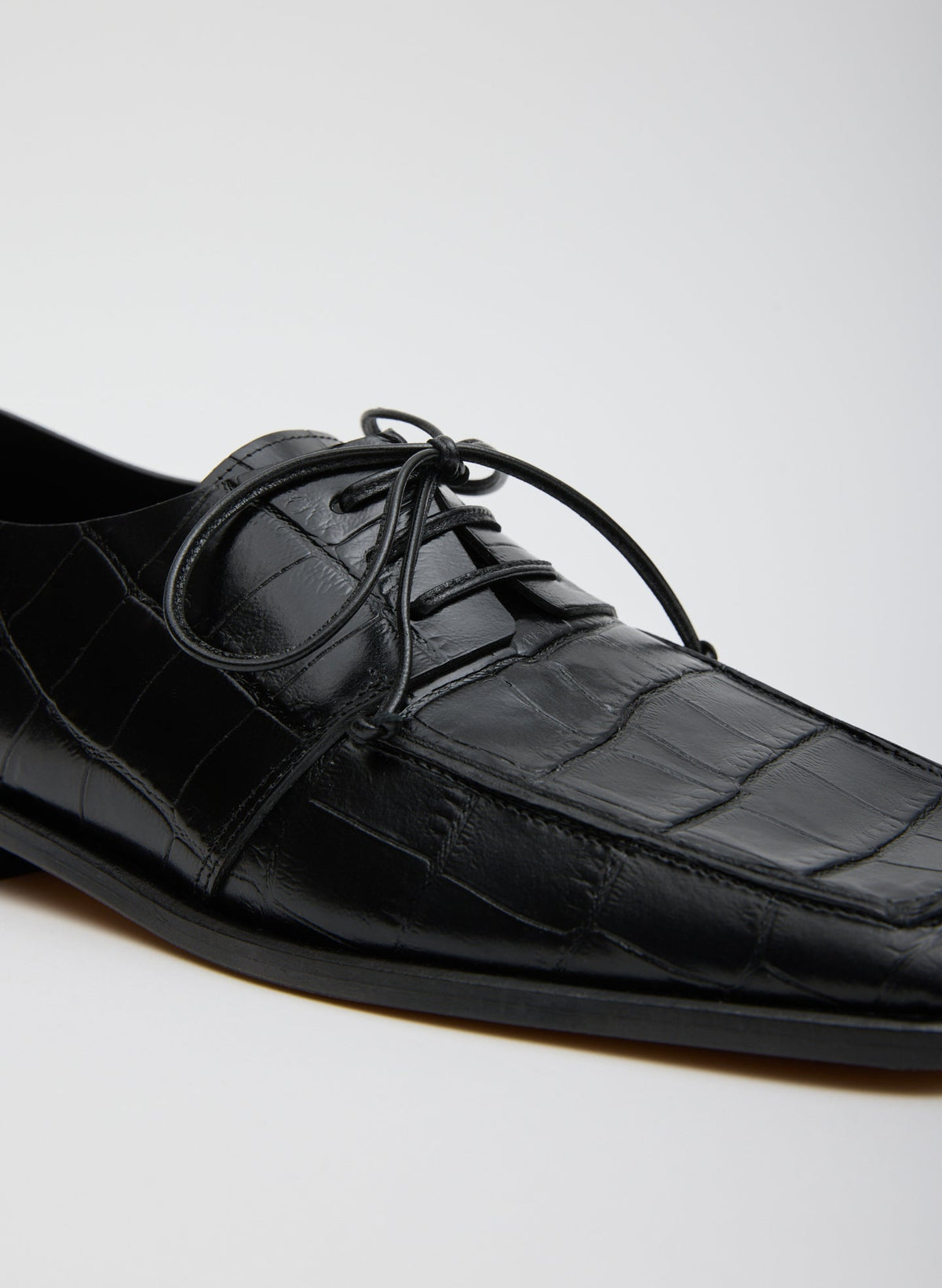 Brody Square Toe Loafer Crocodile Embossed | Tibi Top Pick