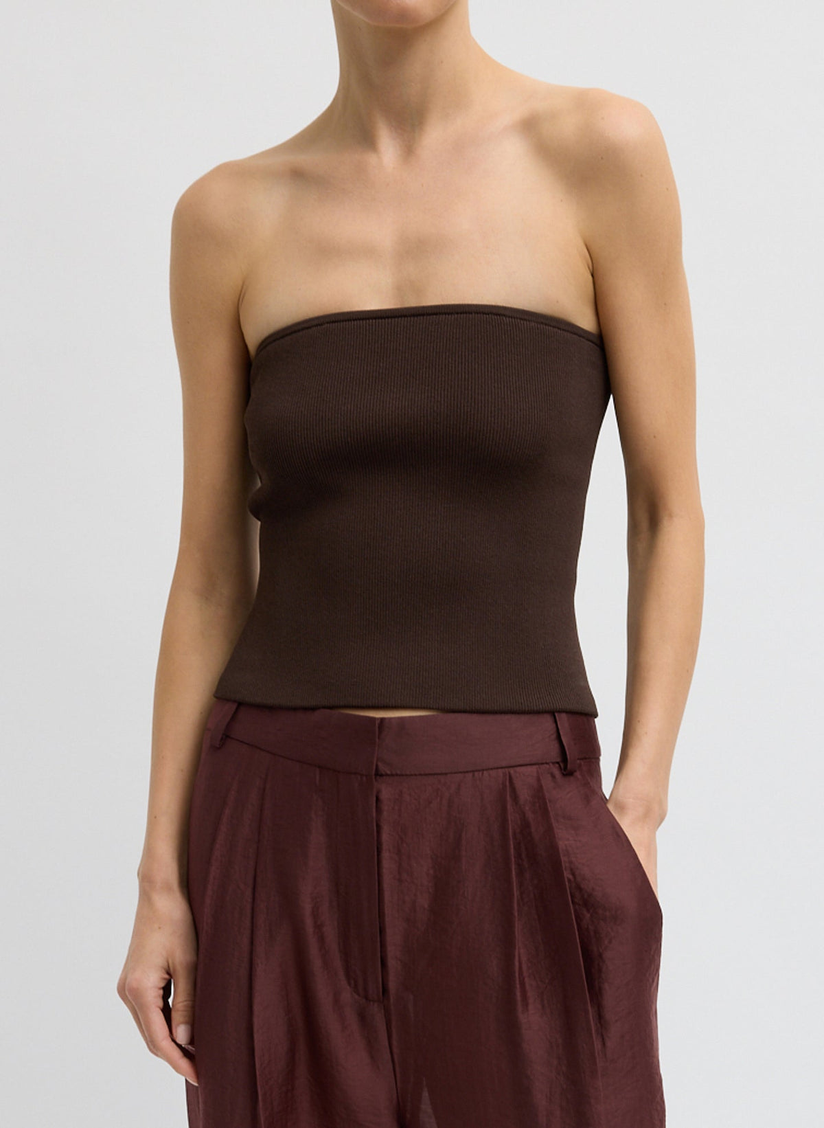 Ribbed Sweater Tube Top | Tibi New