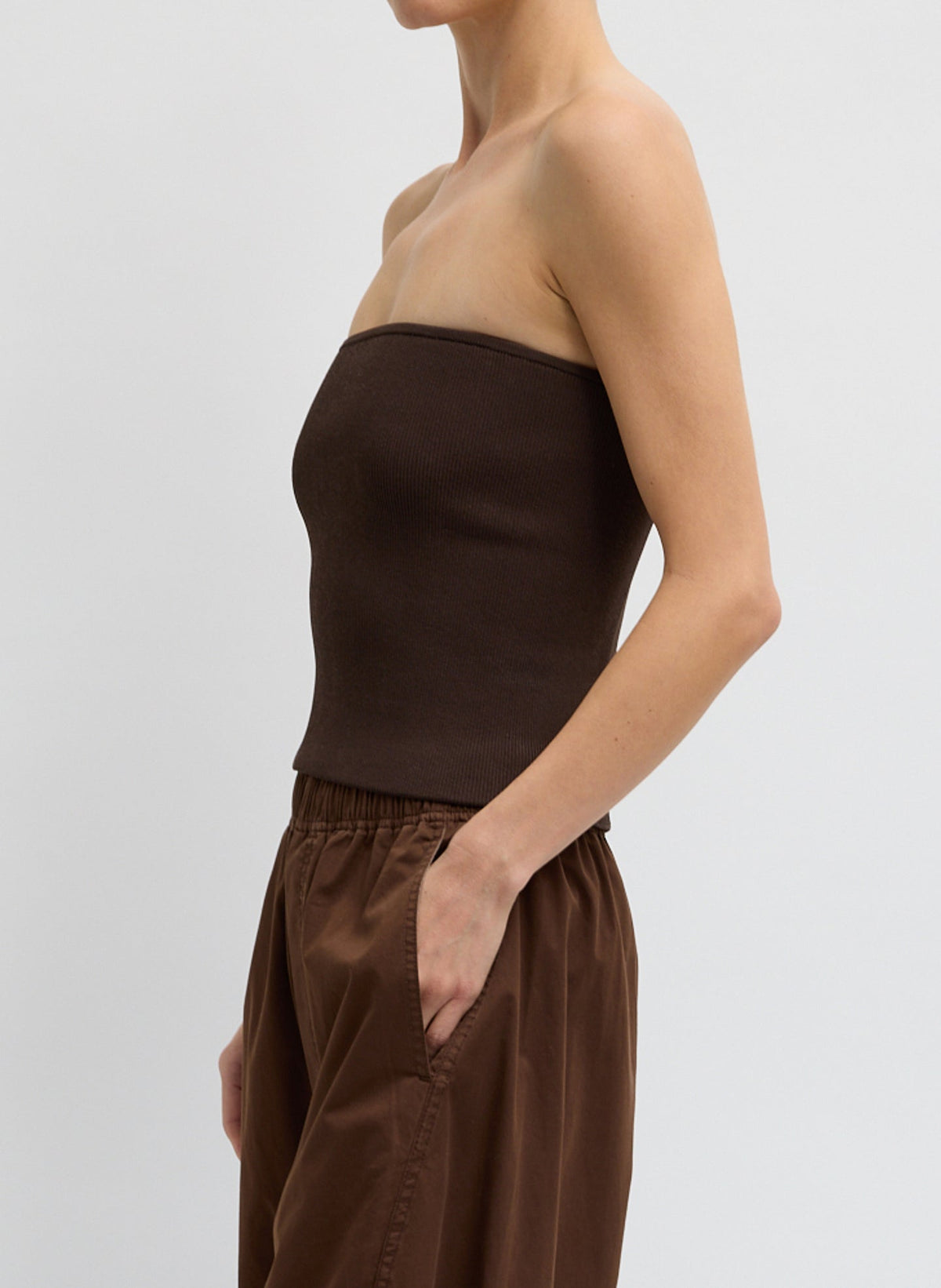 Ribbed Sweater Tube Top | Tibi New