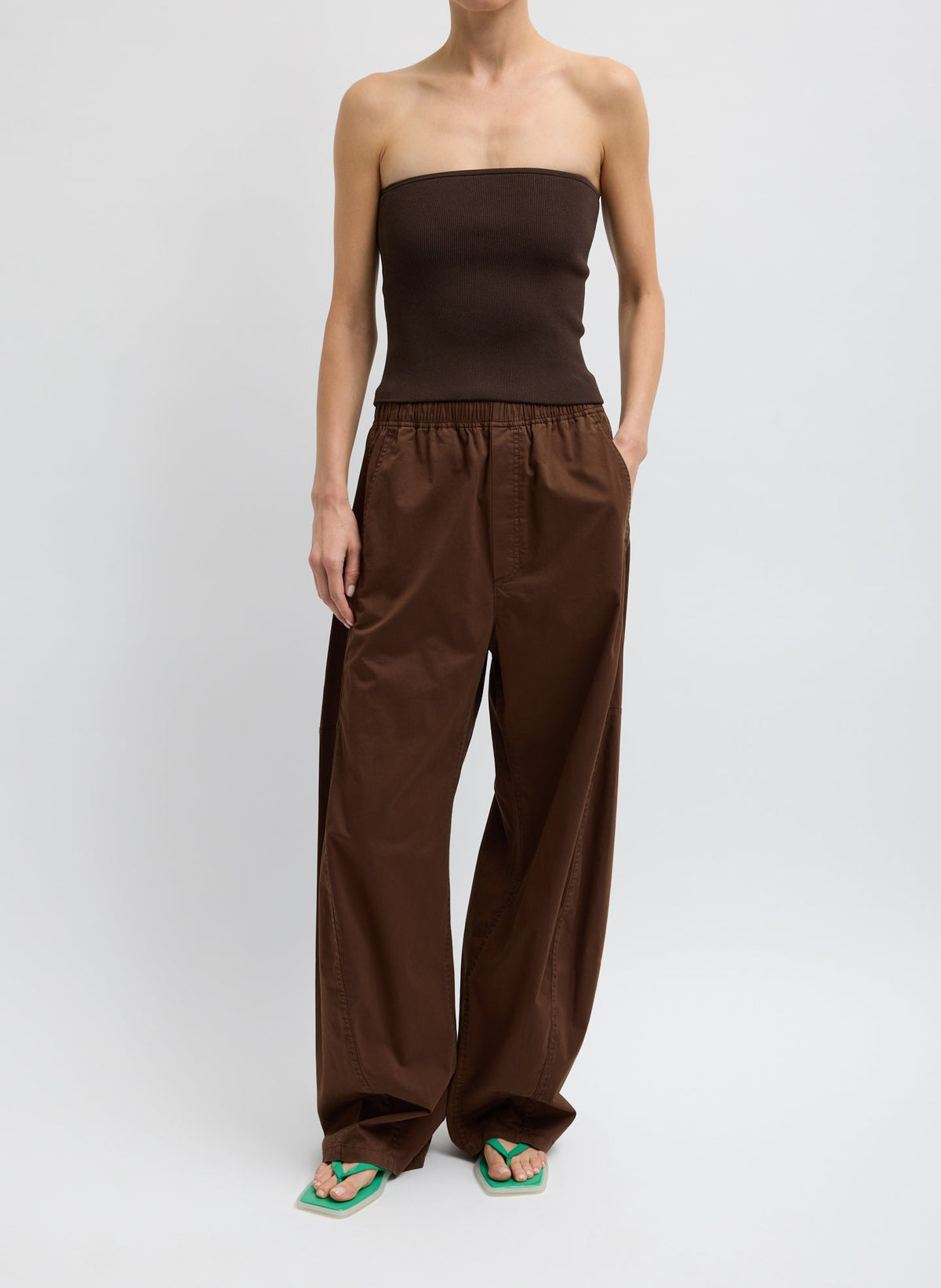 Garment Dyed Silky Cotton Winslow Pull On Pant | Tibi Latest