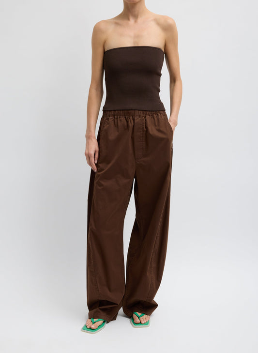 Garment Dyed Silky Cotton Winslow Pull On Pant | Tibi Latest