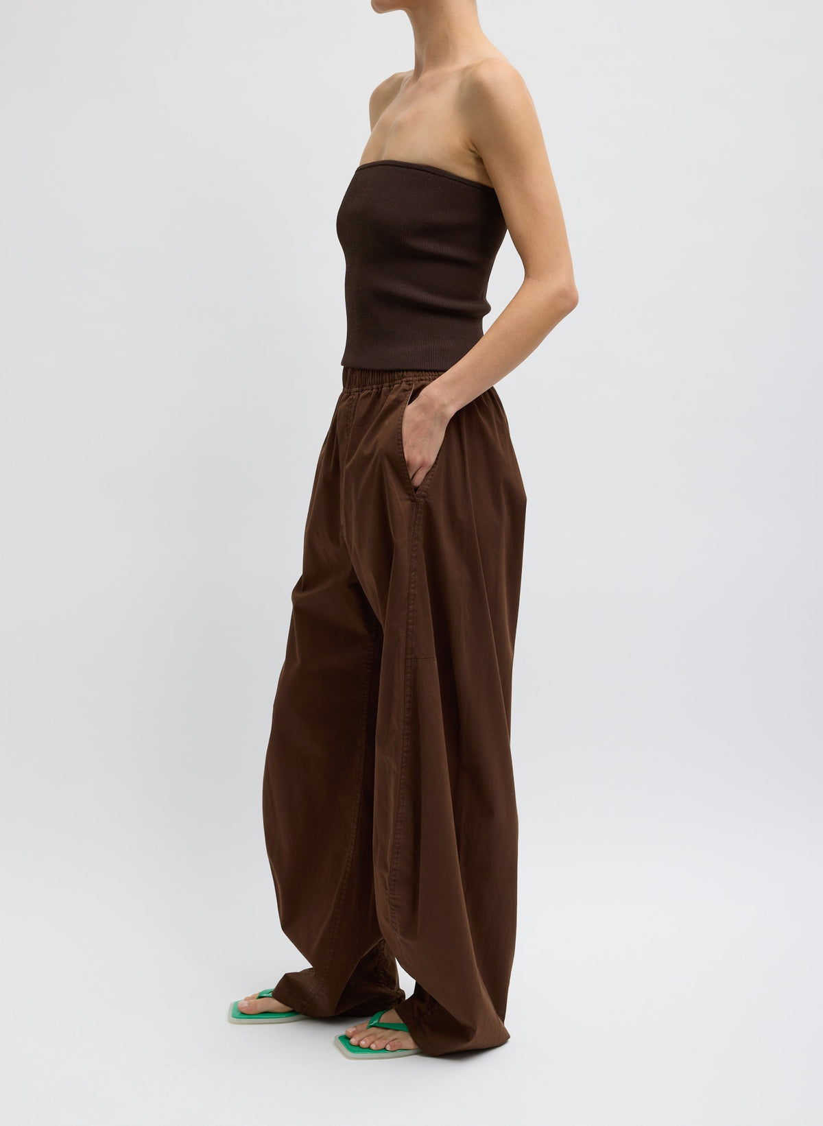 Garment Dyed Silky Cotton Winslow Pull On Pant | Tibi Latest