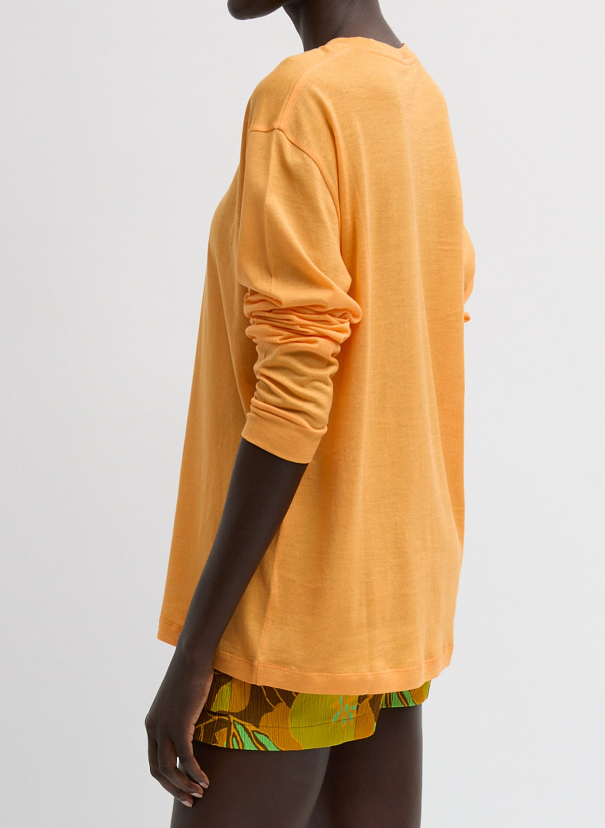 Sheer Crepe Knit Crewneck Unisex Long Sleeve T-Shirt | Tibi Discount