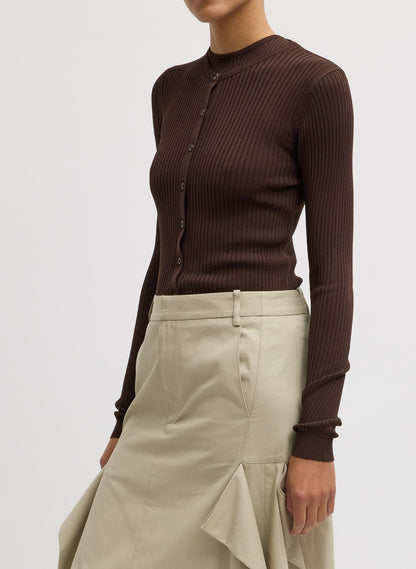 Ribbed Sweater Slim Cardigan | Tibi Latest