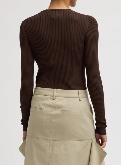 Ribbed Sweater Slim Cardigan | Tibi Latest