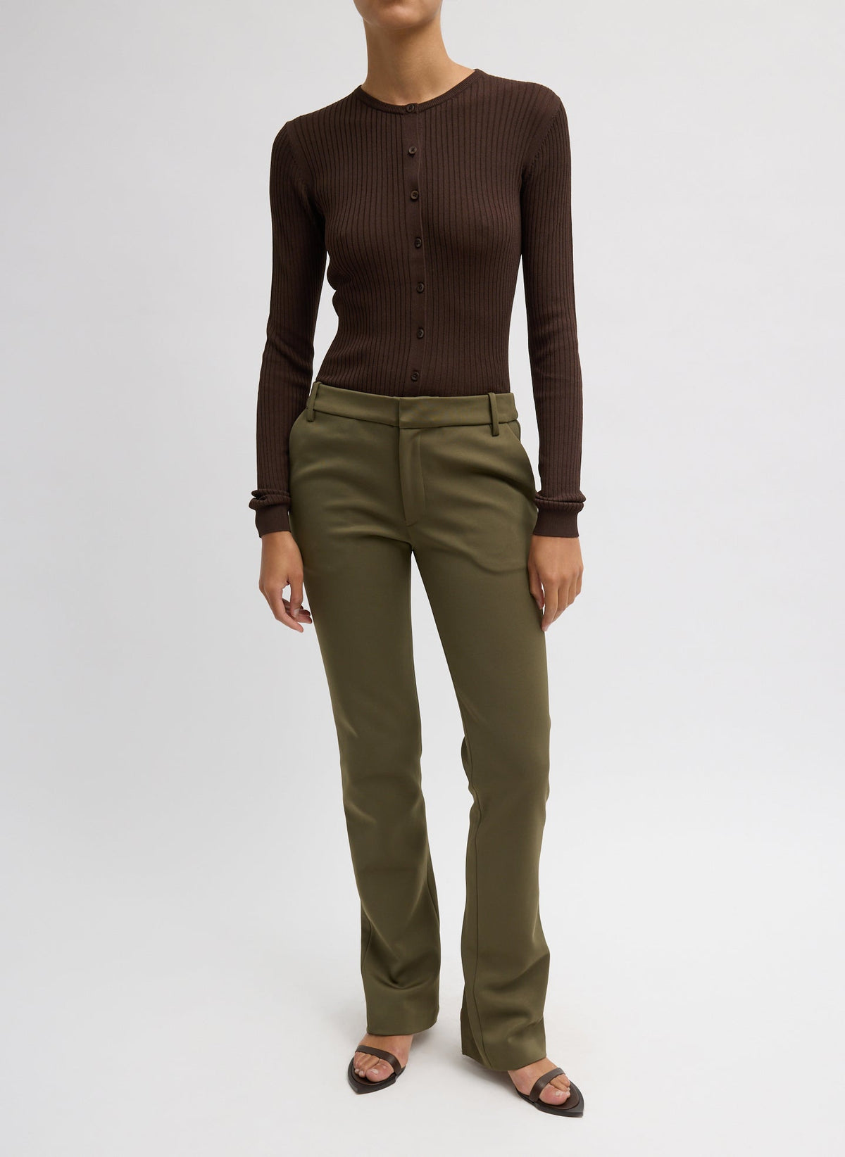 Ribbed Sweater Slim Cardigan | Tibi Latest