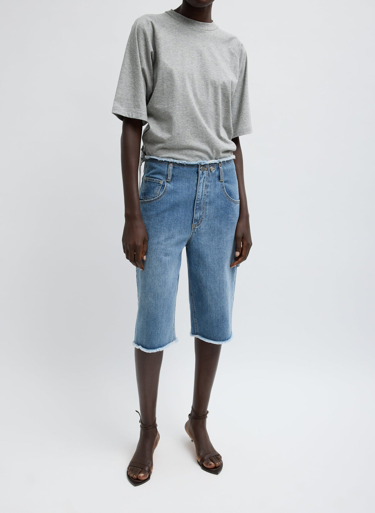Short Sleeve T-Shirt With Shirred Back | Tibi New