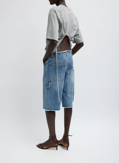 Classic Wash Denim Newman Short | Tibi Signature