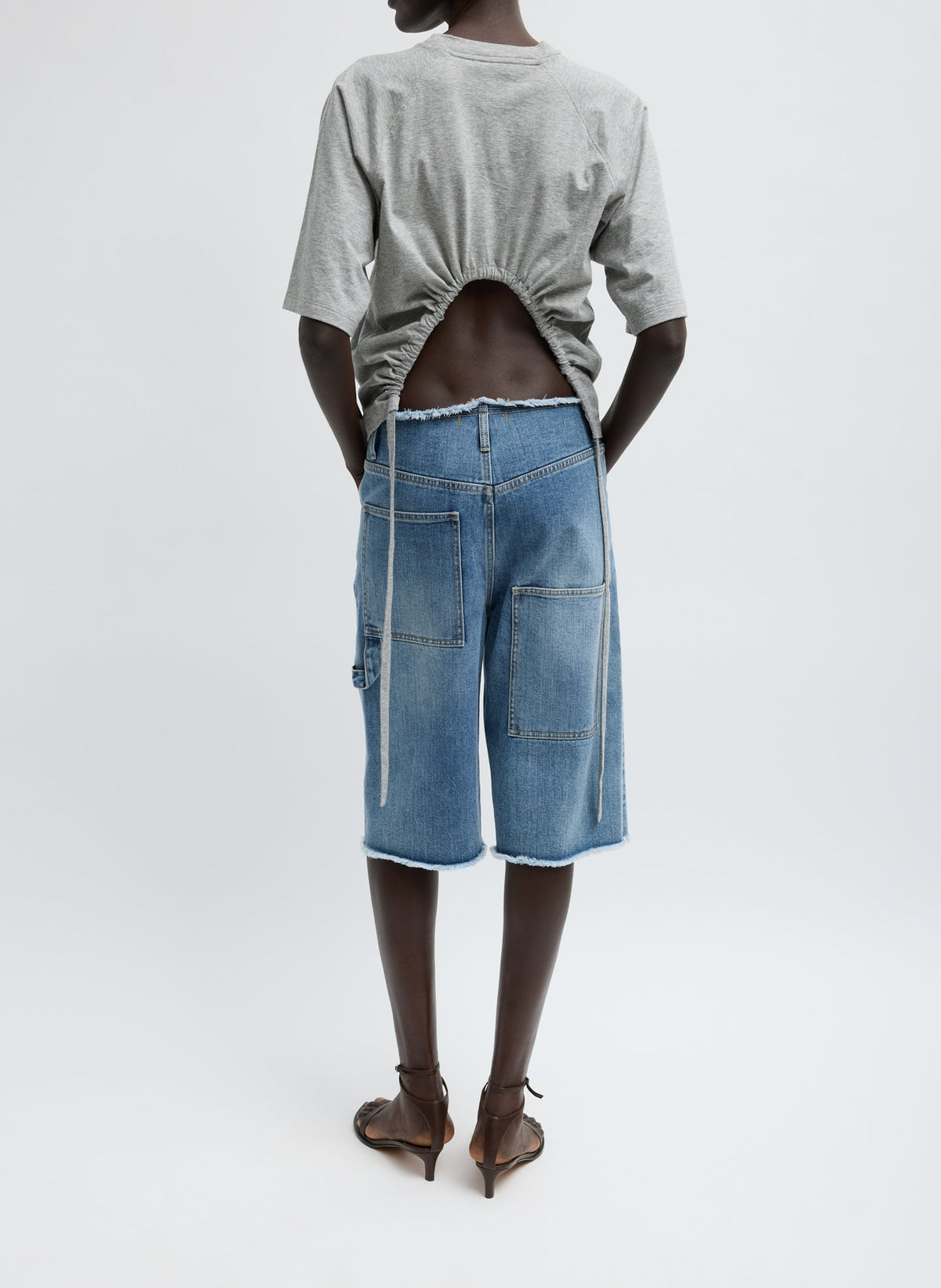 Classic Wash Denim Newman Short | Tibi Signature