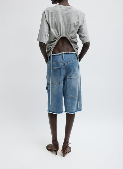 Classic Wash Denim Newman Short | Tibi Signature