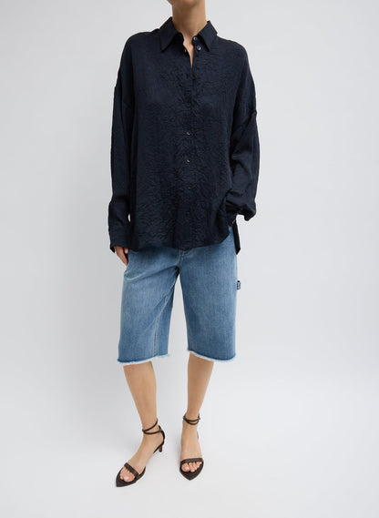 Classic Wash Denim Newman Short | Tibi Signature