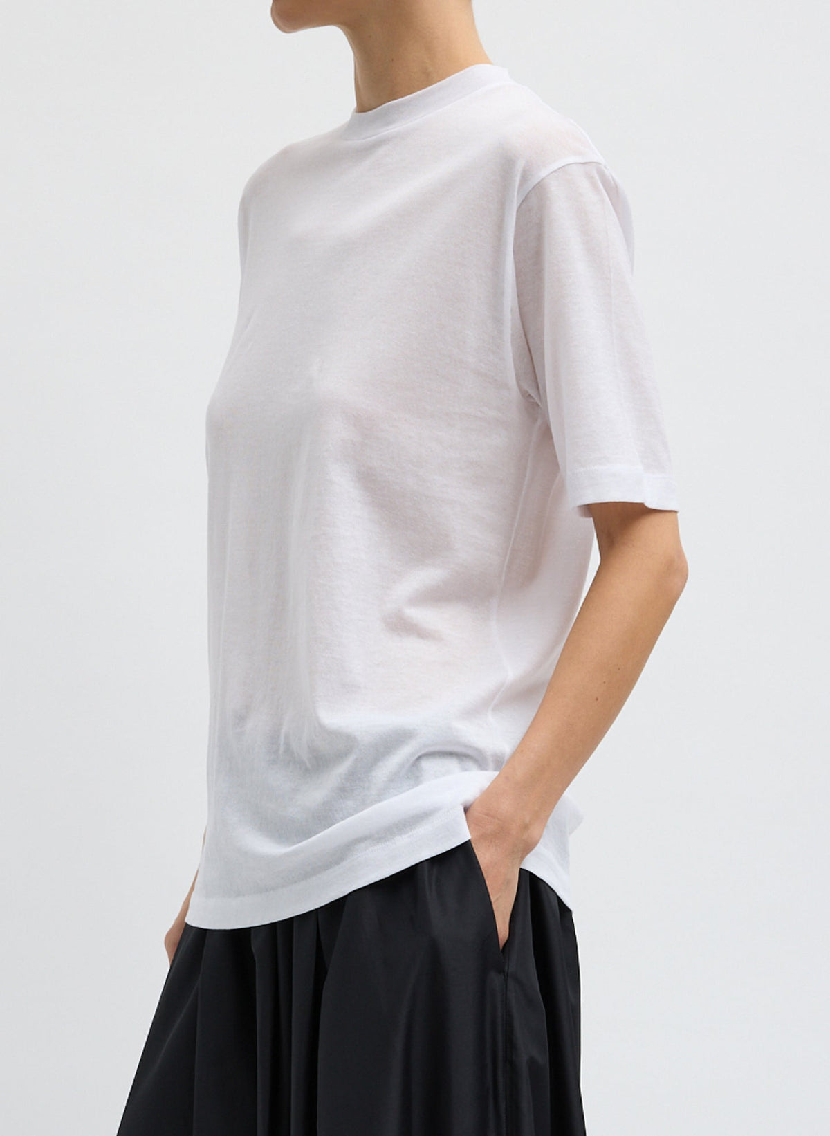 Sheer Crepe Knit Mock Unisex T-Shirt | Tibi Trending