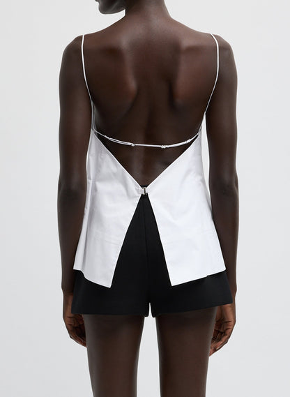 Eco Poplin Strappy Open Back Top | Tibi Recommended