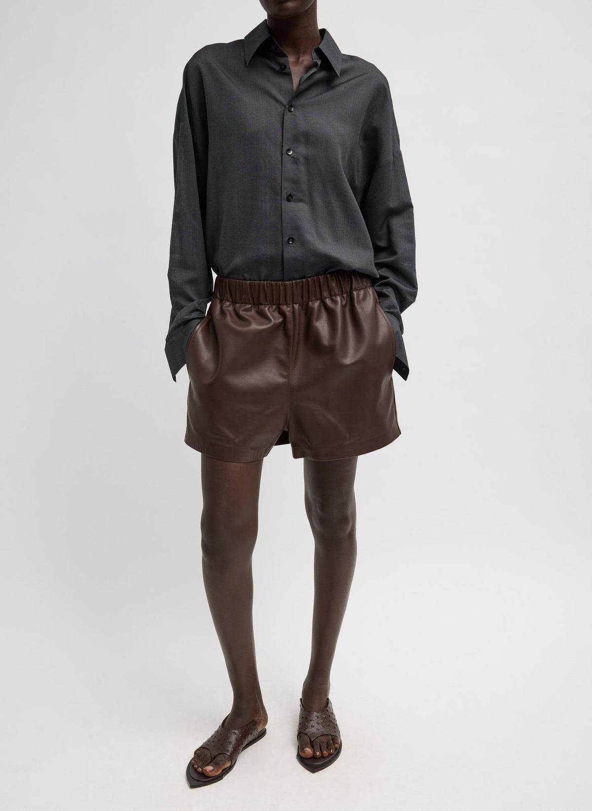 Leather Pull On Short | Tibi Trusted