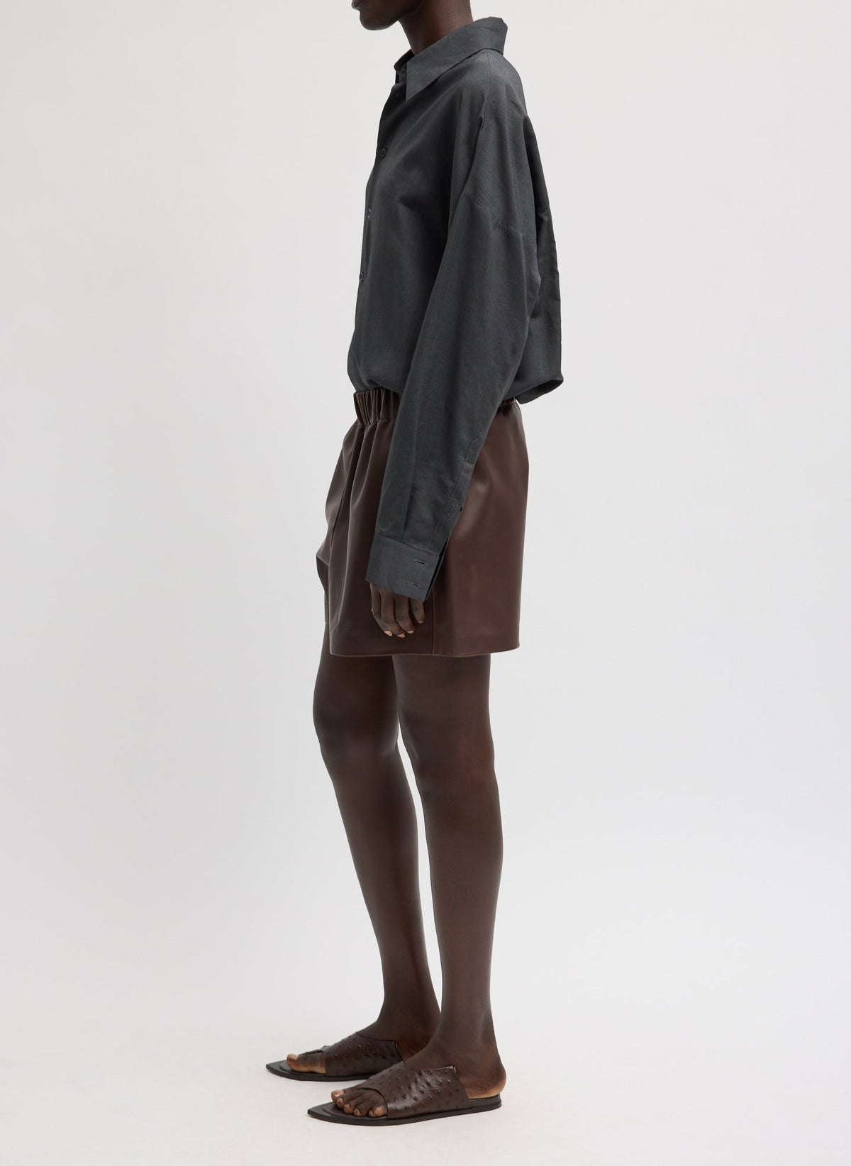 Leather Pull On Short | Tibi Trusted