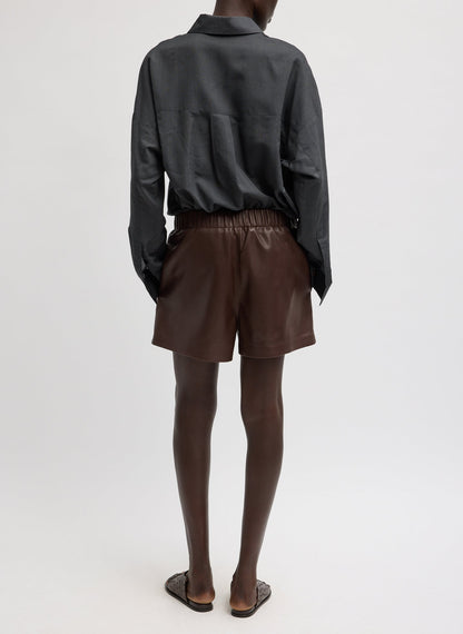 Leather Pull On Short | Tibi Trusted