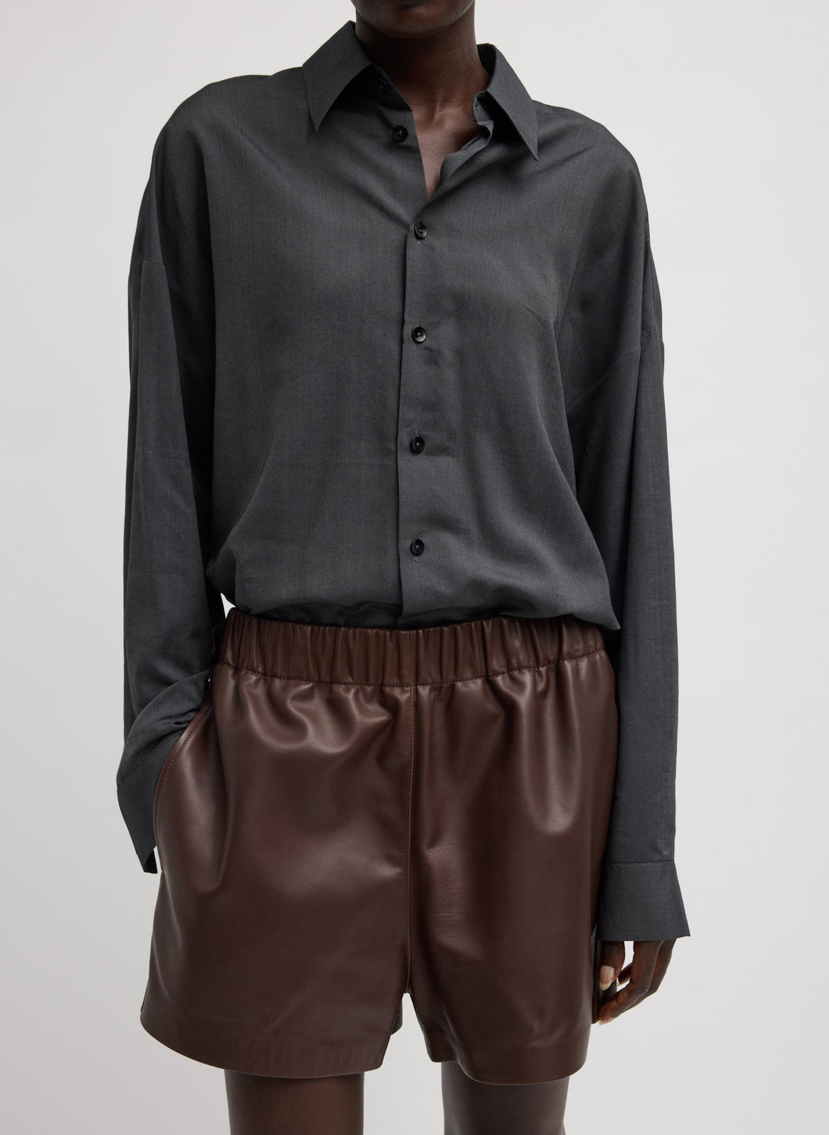 Leather Pull On Short | Tibi Trusted