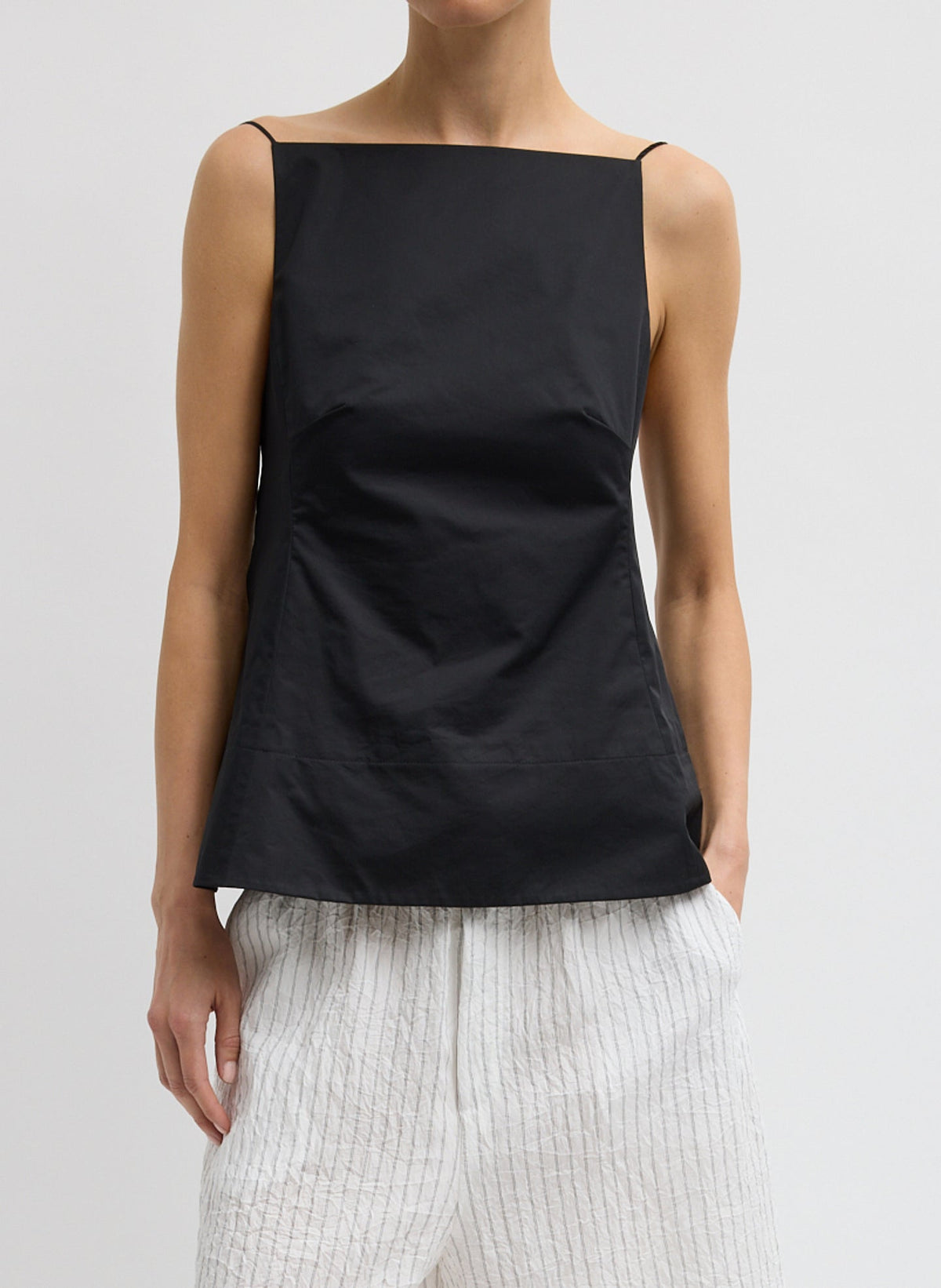 Eco Poplin Strappy Open Back Top | Tibi Smart Buy