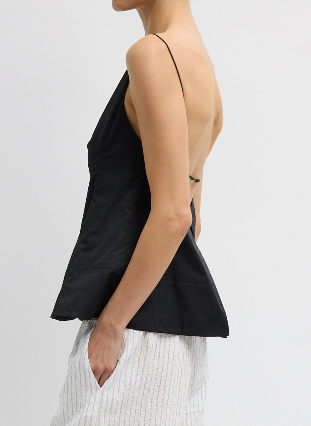 Eco Poplin Strappy Open Back Top | Tibi Smart Buy