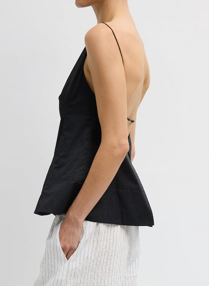 Eco Poplin Strappy Open Back Top | Tibi Smart Buy
