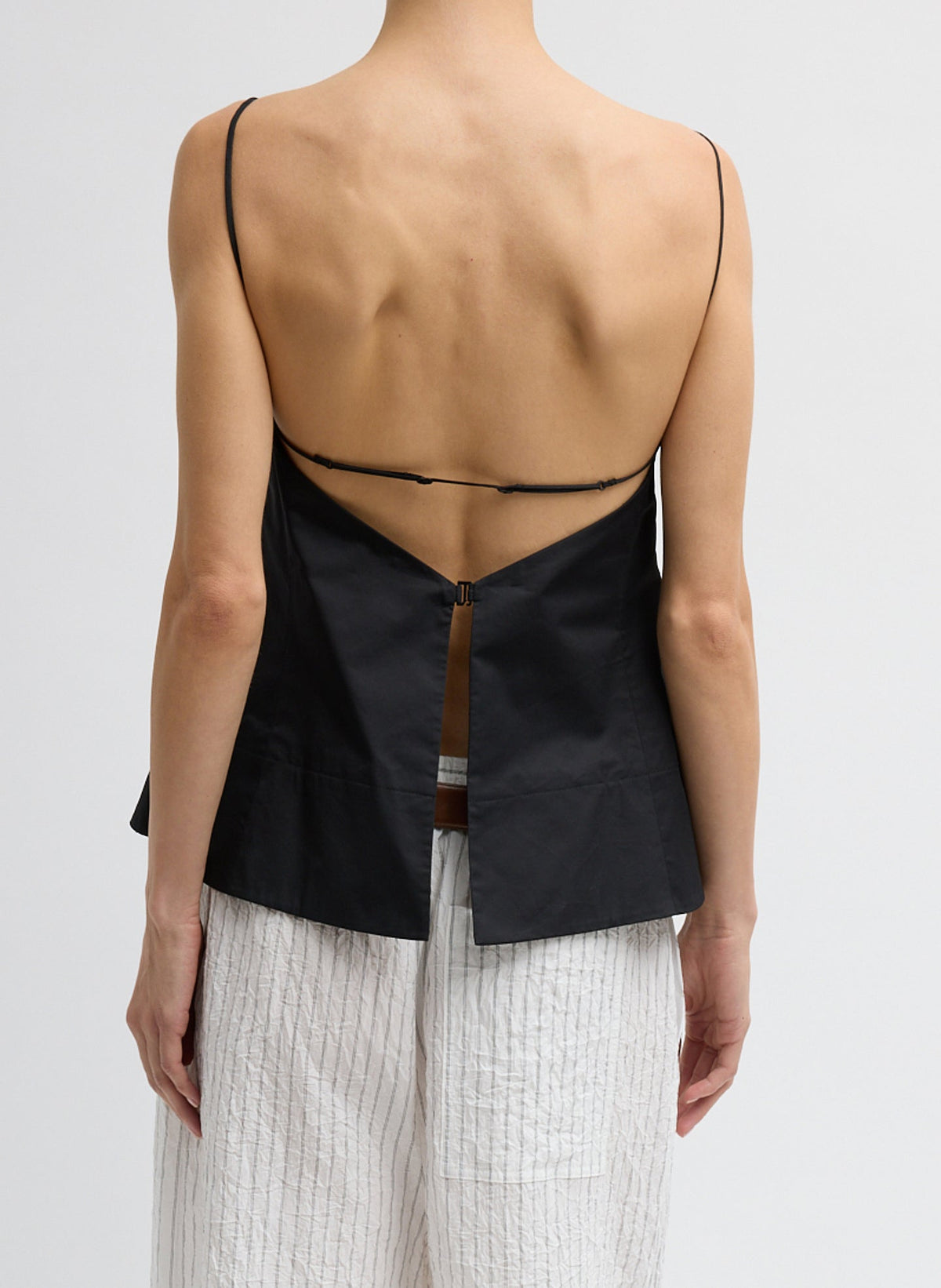 Eco Poplin Strappy Open Back Top | Tibi Smart Buy