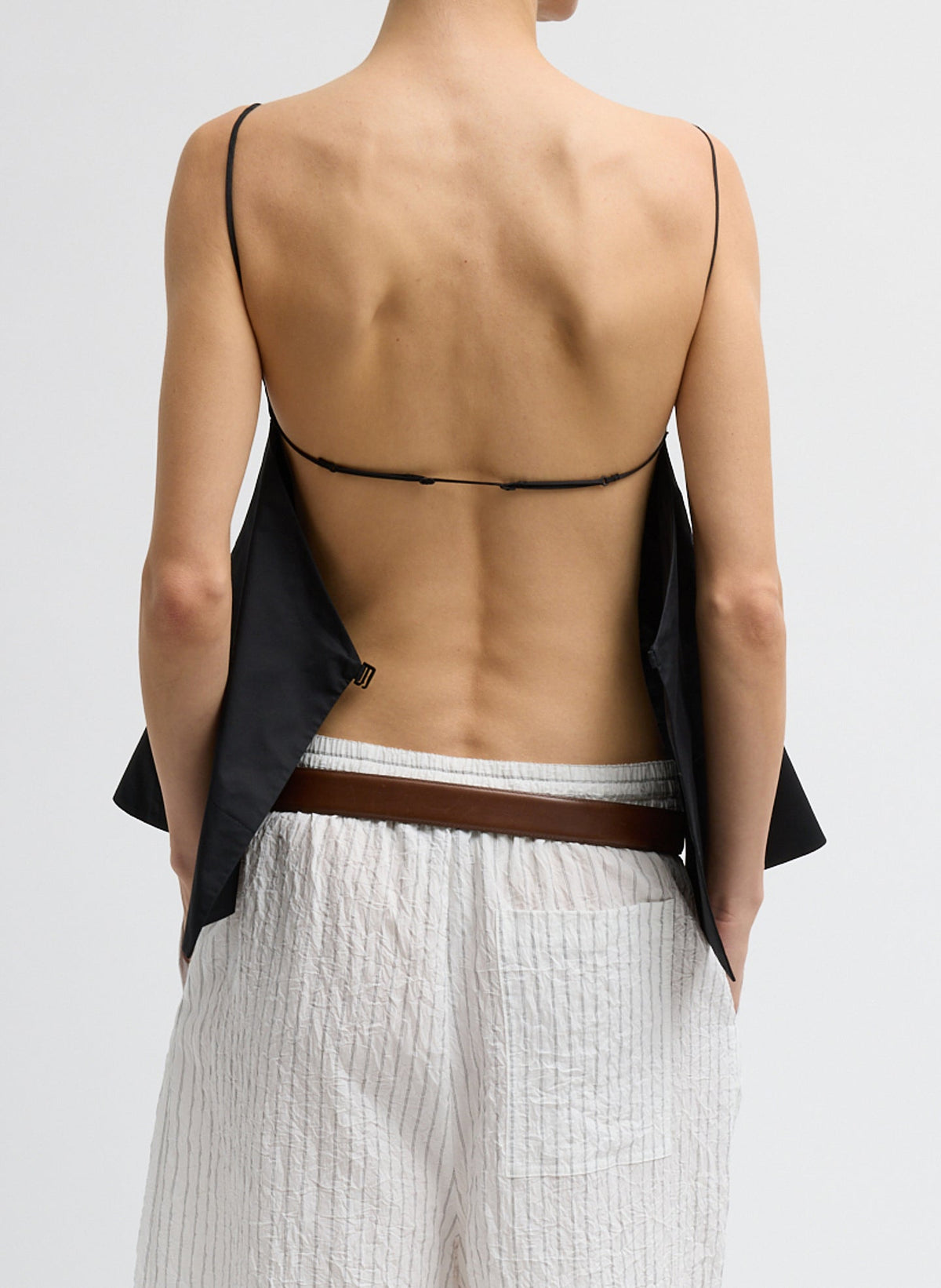 Eco Poplin Strappy Open Back Top | Tibi Smart Buy
