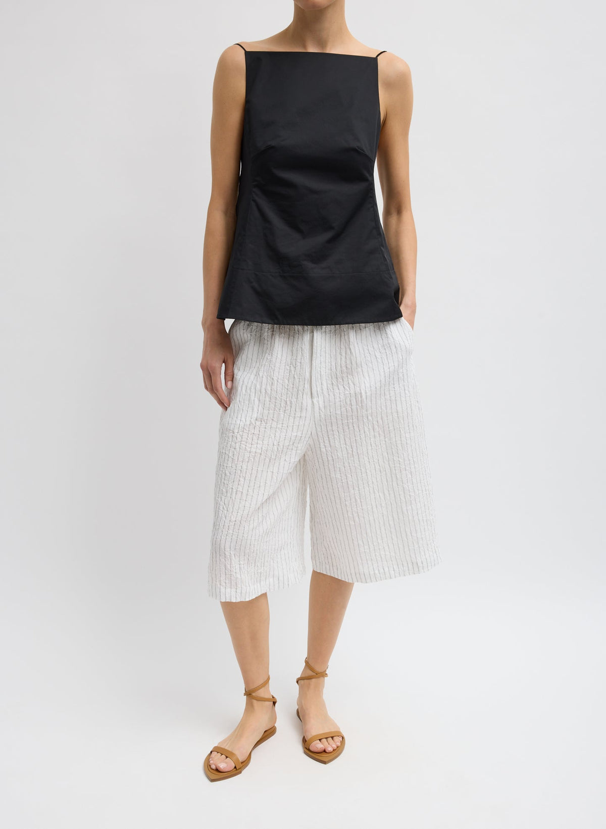 Eco Poplin Strappy Open Back Top | Tibi Smart Buy