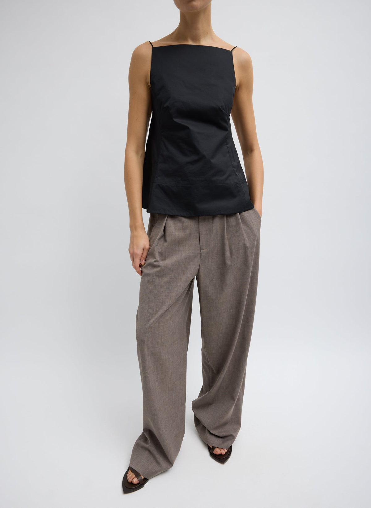 Eco Poplin Strappy Open Back Top | Tibi Smart Buy