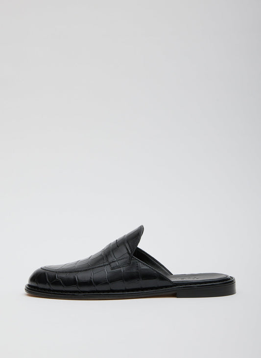 Herbert Slide Crocodile Embossed | Tibi Latest