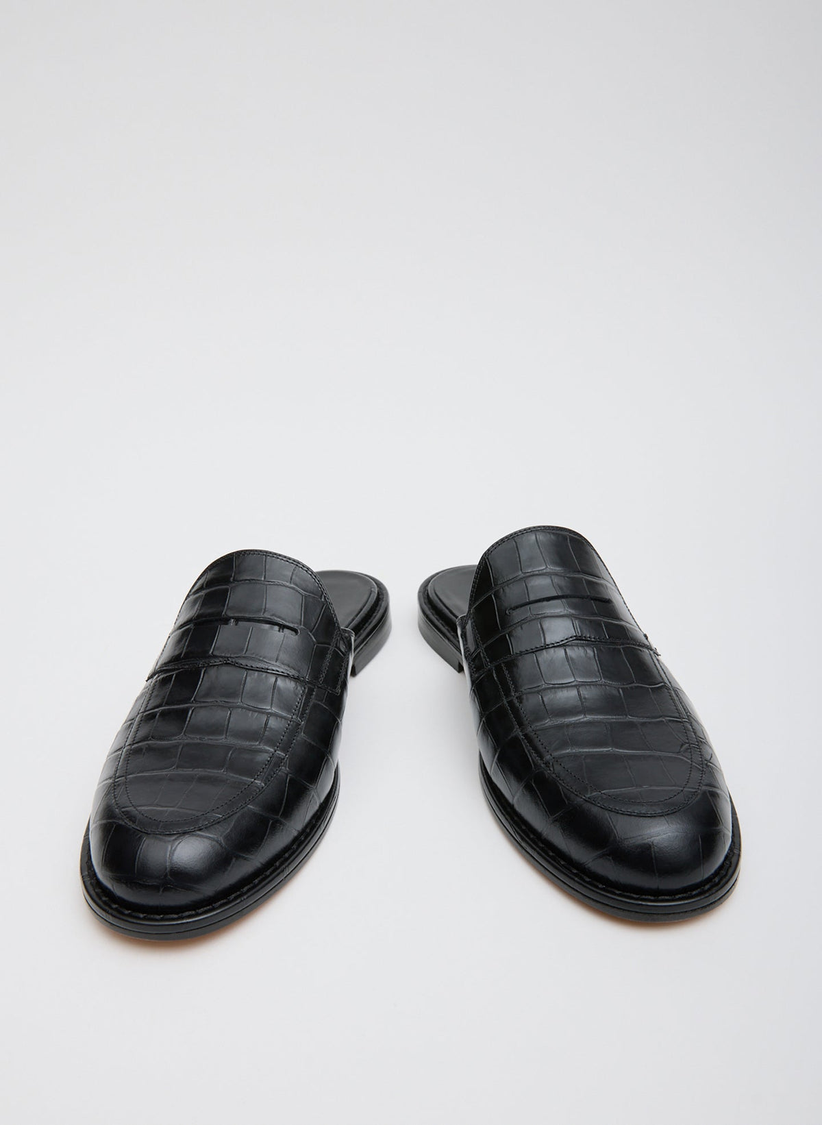 Herbert Slide Crocodile Embossed | Tibi Latest