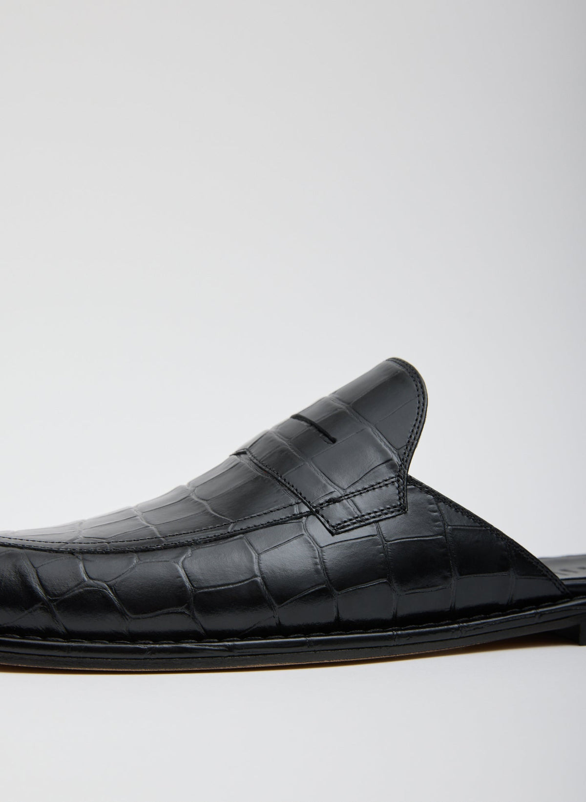 Herbert Slide Crocodile Embossed | Tibi Latest
