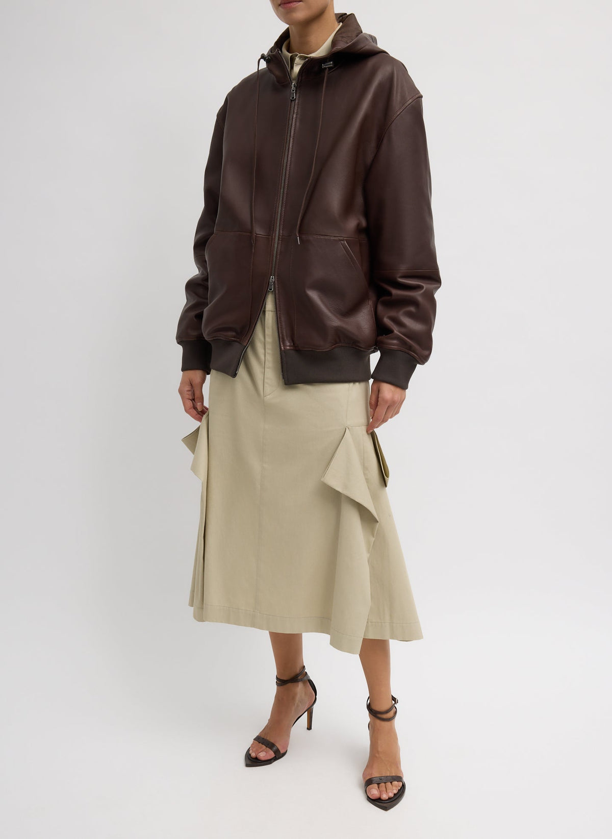Leather Zip Up Hoodie Jacket | Tibi Best Price
