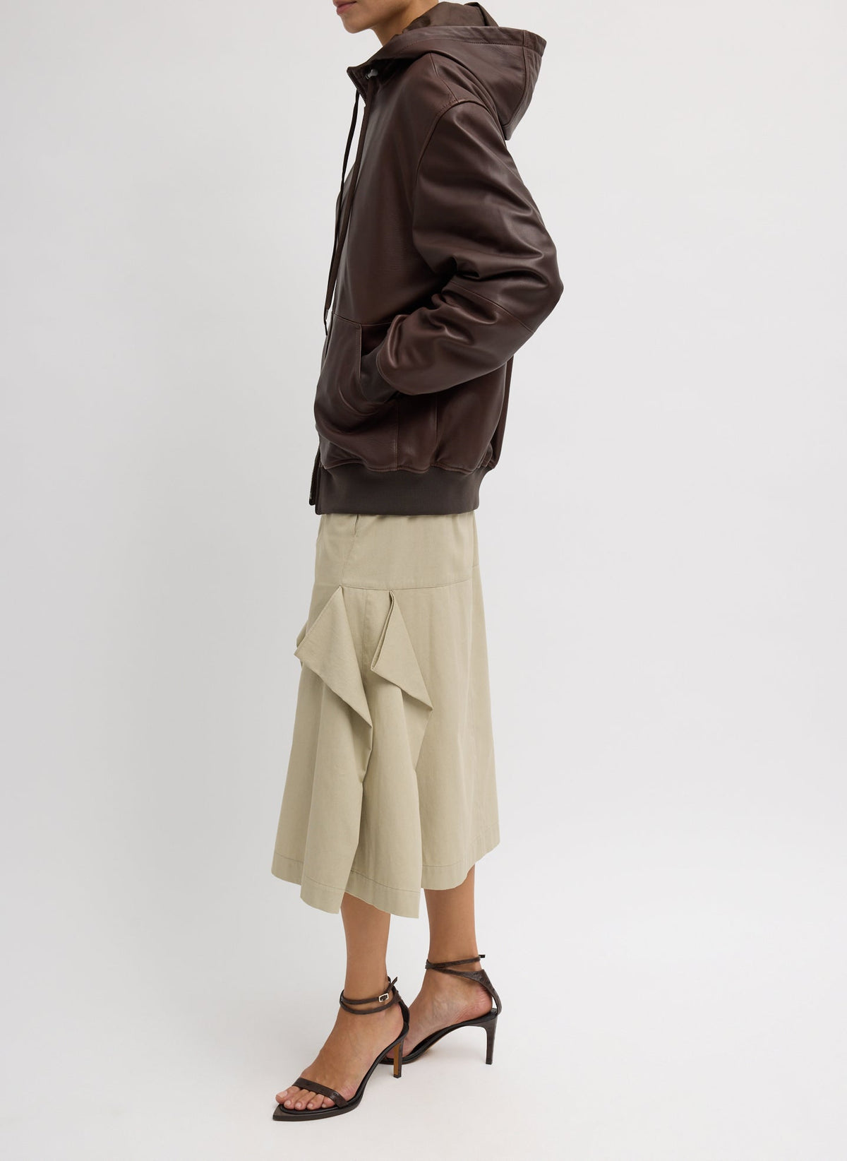 Leather Zip Up Hoodie Jacket | Tibi Best Price