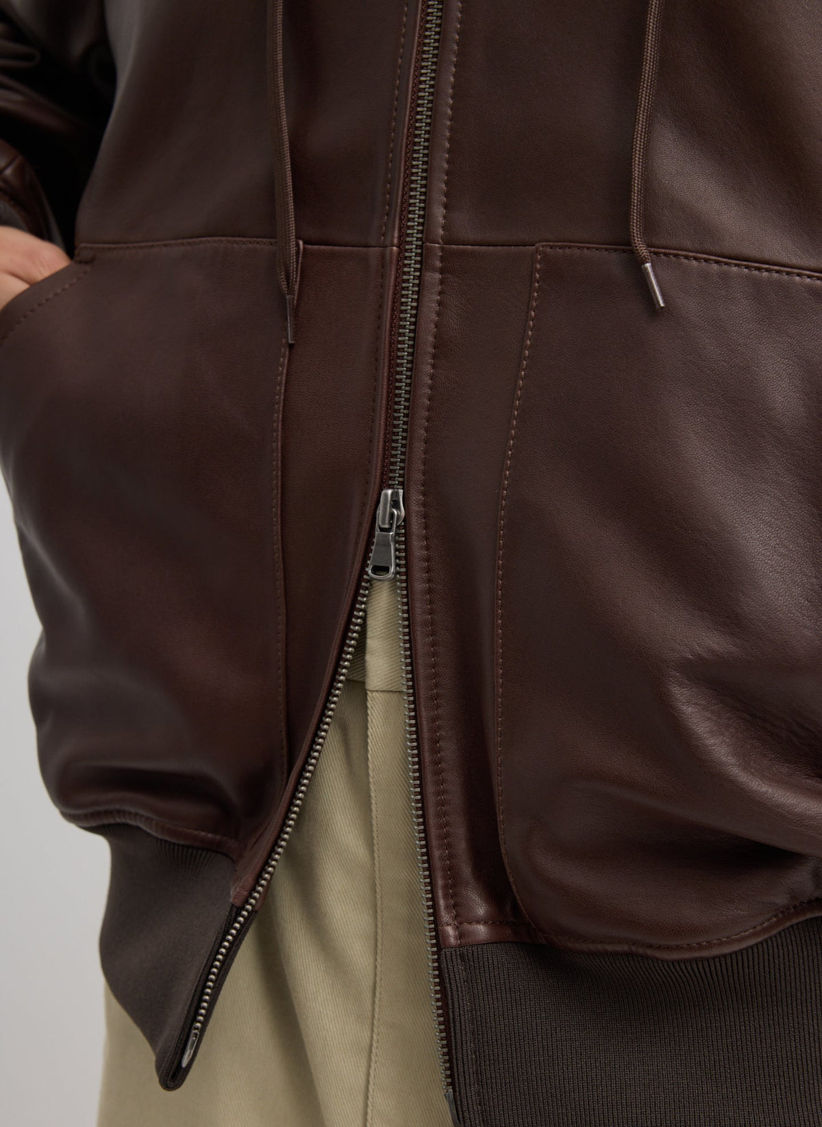 Leather Zip Up Hoodie Jacket | Tibi Best Price