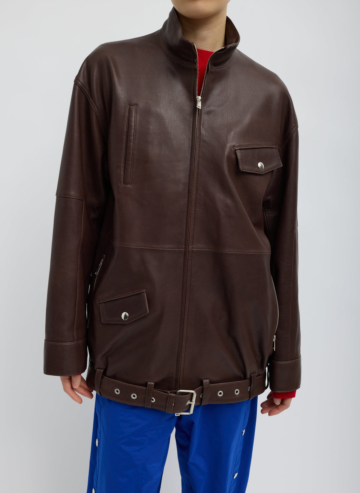 Leather Moto Bomber | Tibi Discount