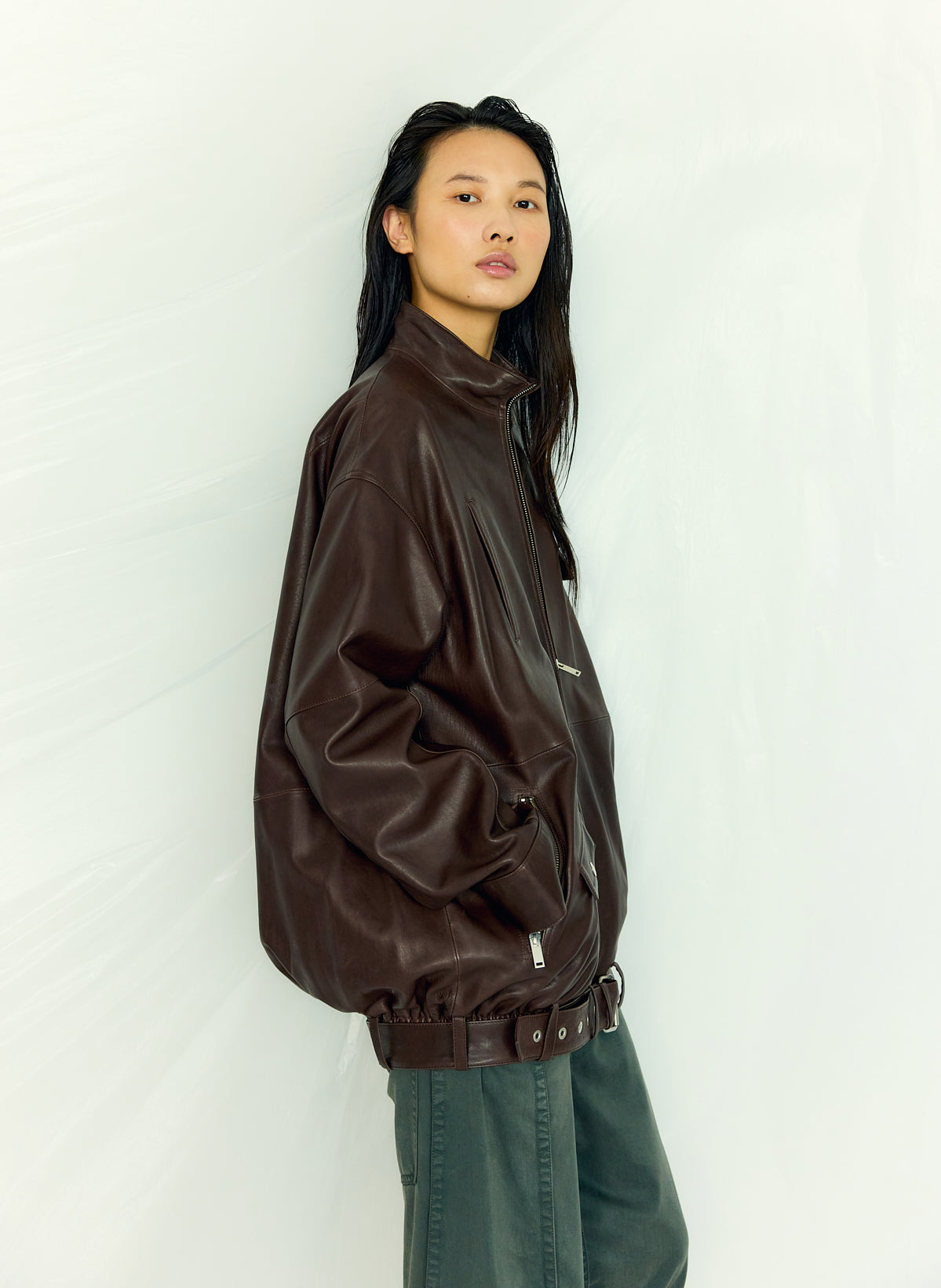 Leather Moto Bomber | Tibi Discount