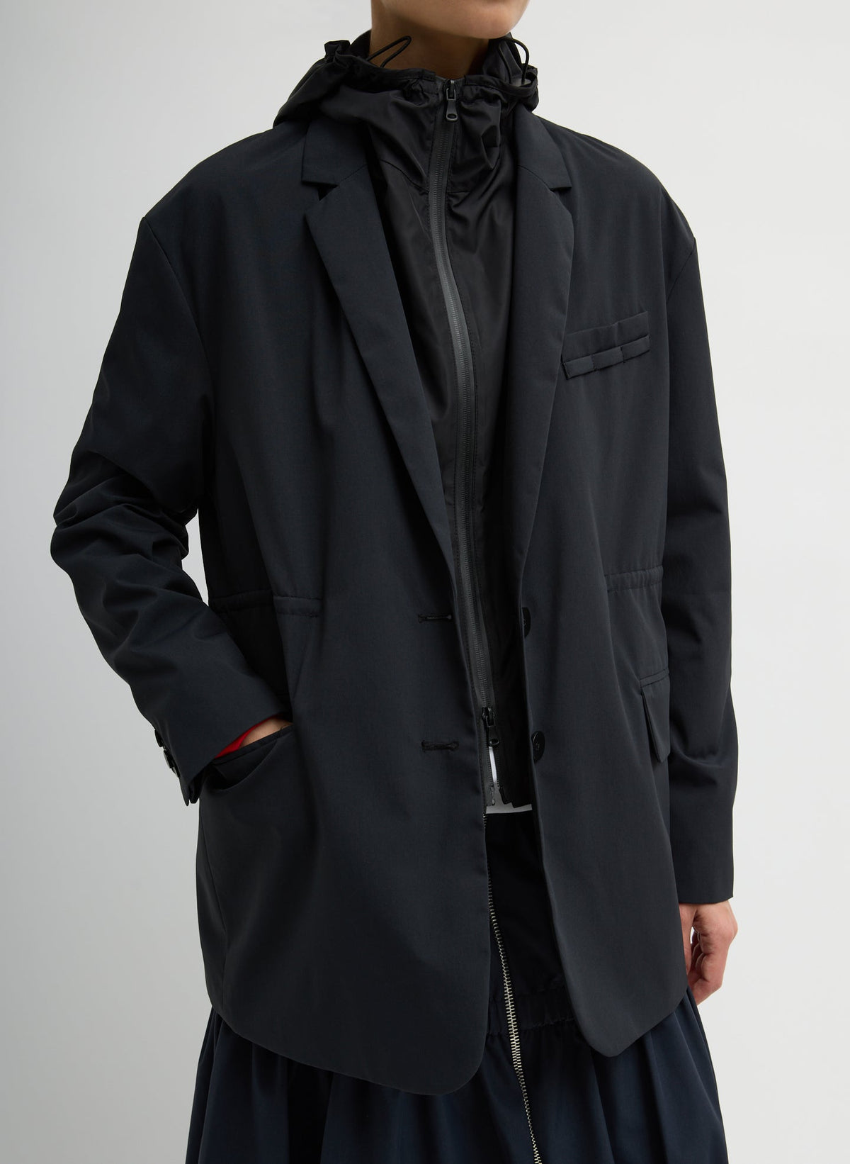 Tech Suiting Anorak Blazer With Zip Off Vest | Tibi Top Pick