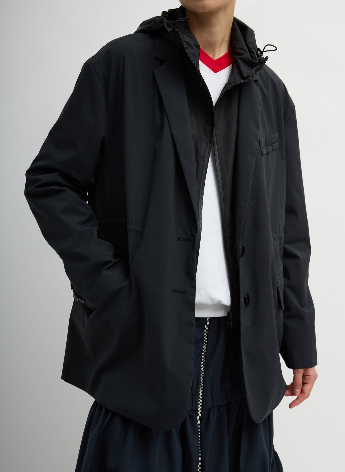 Tech Suiting Anorak Blazer With Zip Off Vest | Tibi Top Pick
