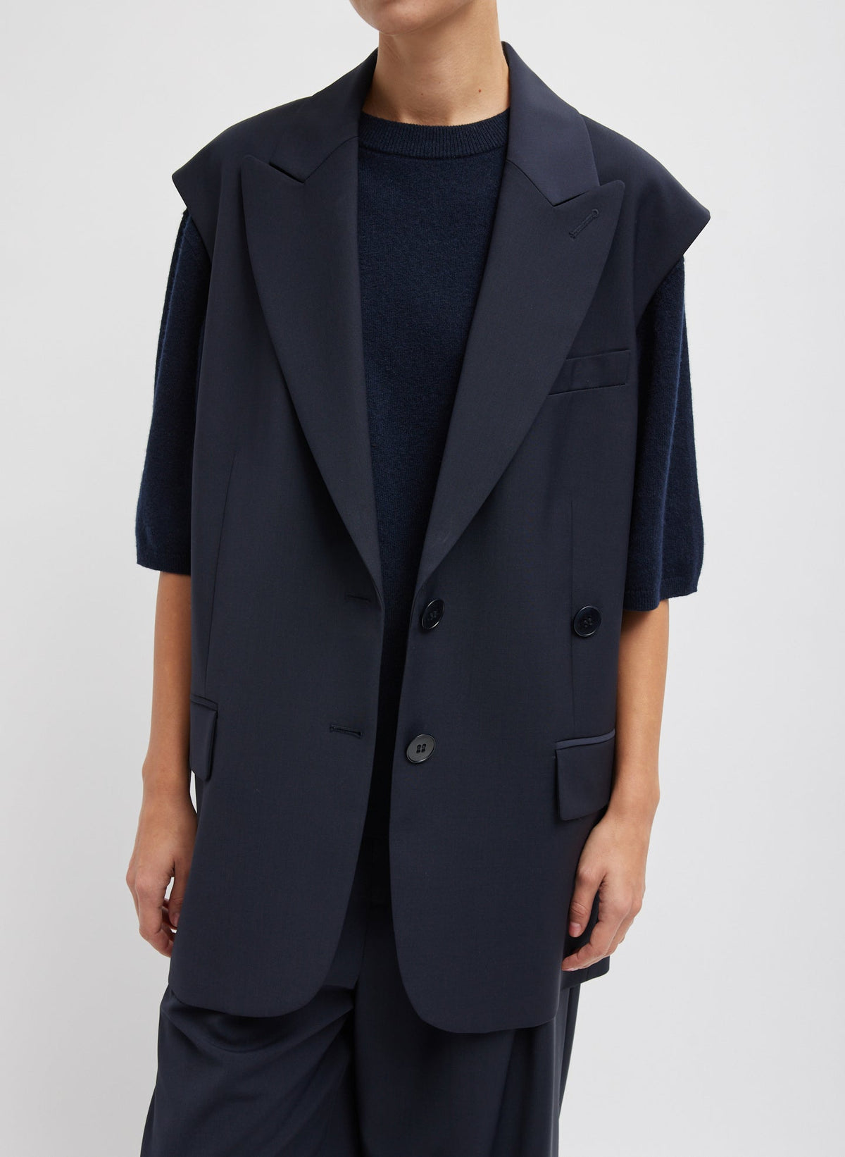 Tropical Wool Liam Vest | Tibi Signature
