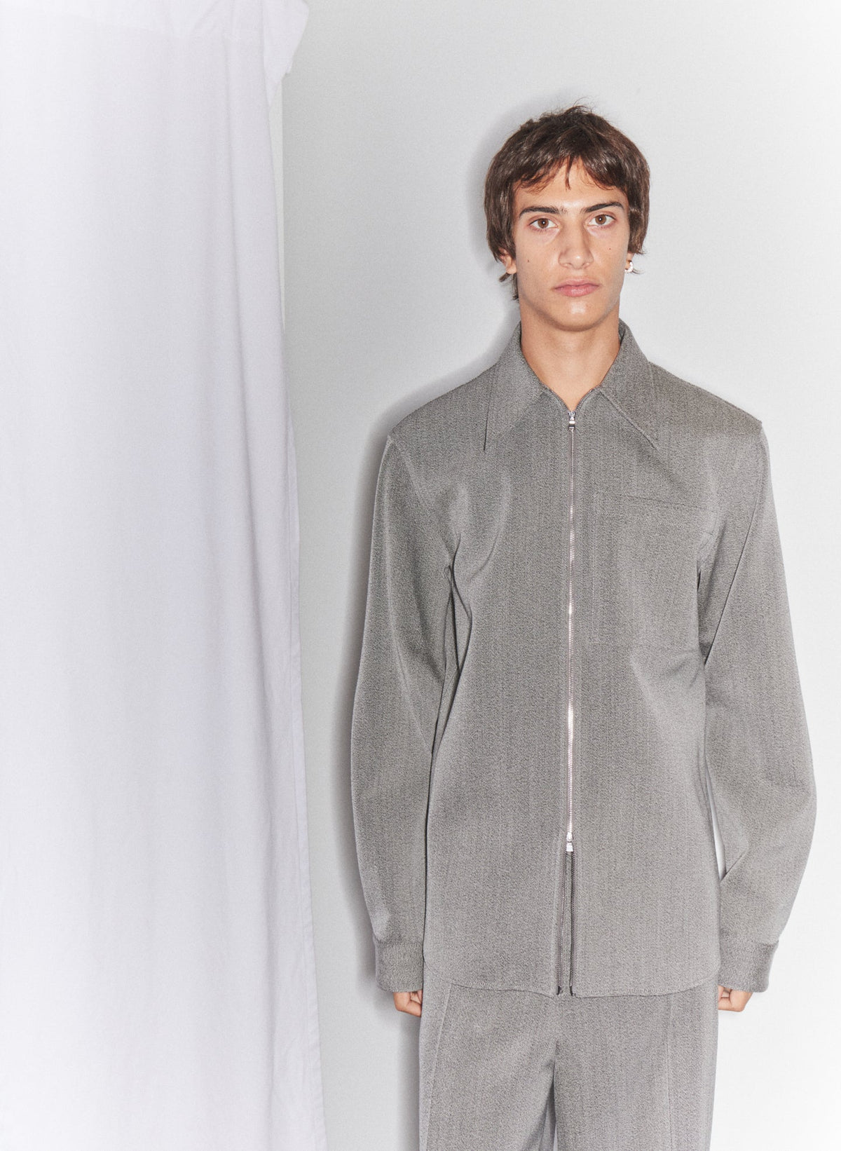 Structured Wool Zipper Jacket | Tibi Signature